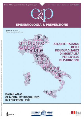 Copertina Atlante italiano delle disuguaglianze di mortalità per livello di istruzione