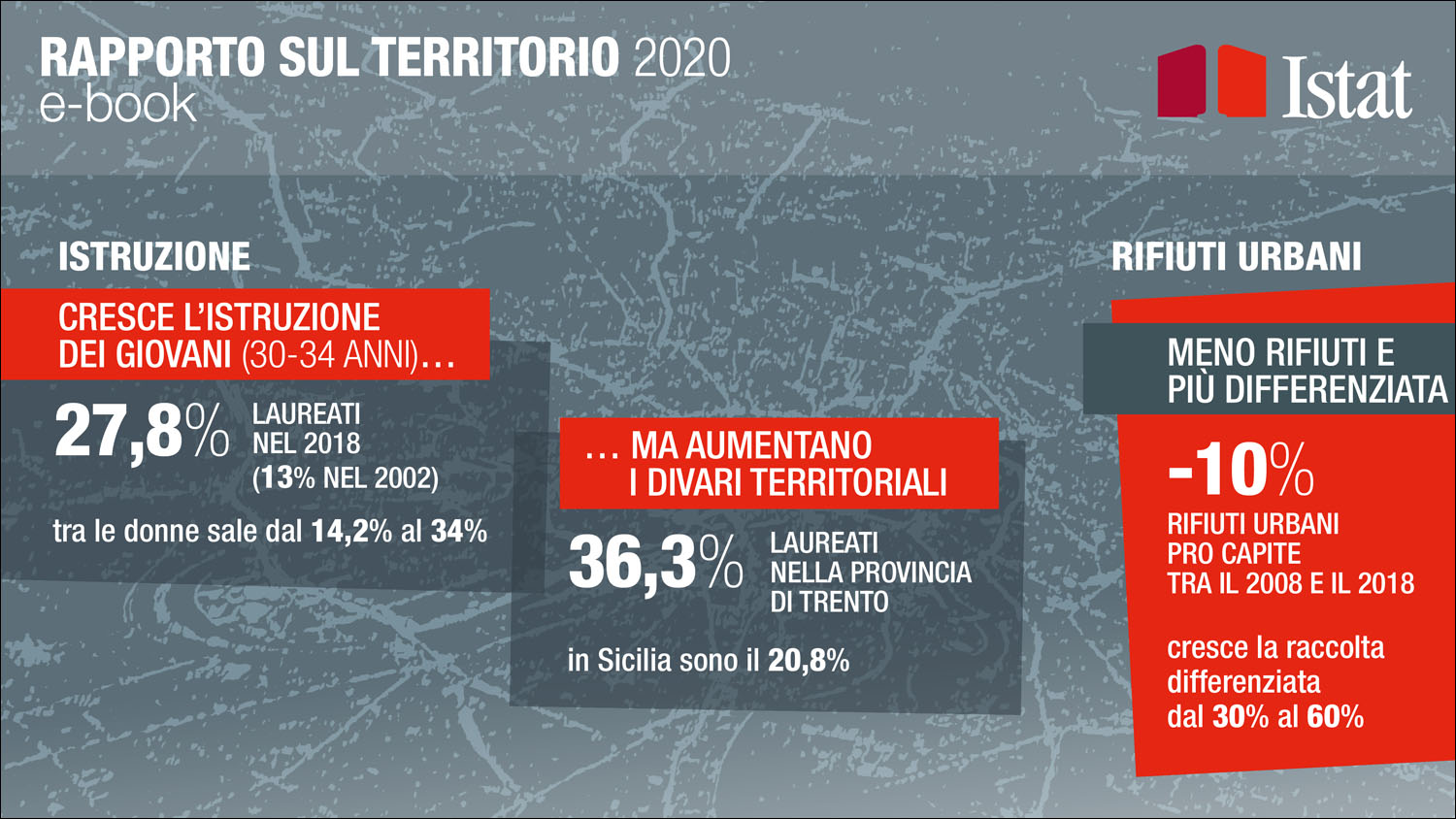 Infografica sul Rapporto sul territorio nel 2020