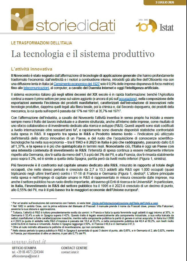 La tecnologia e il sistema produttivo